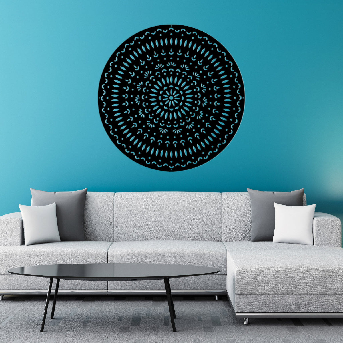 Corten Steel Laser Cut Wall Art - Mandala Tri-Vima