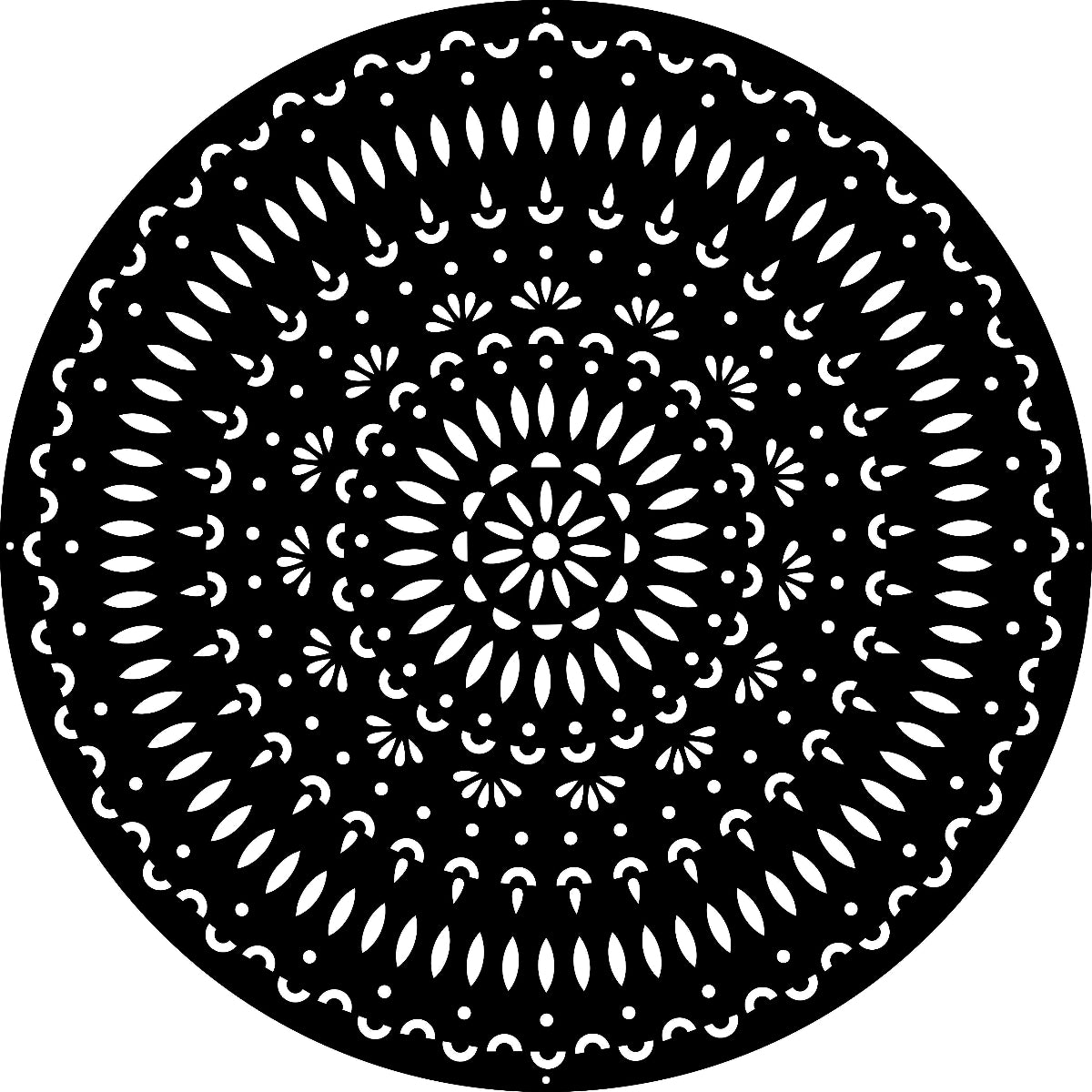 Corten Steel Laser Cut Wall Art - Mandala Tri-Vima