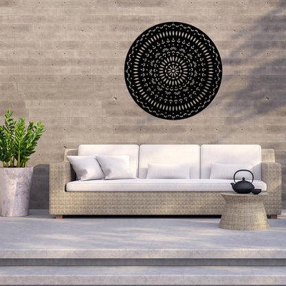 Corten Steel Laser Cut Wall Art - Mandala Tri-Vima