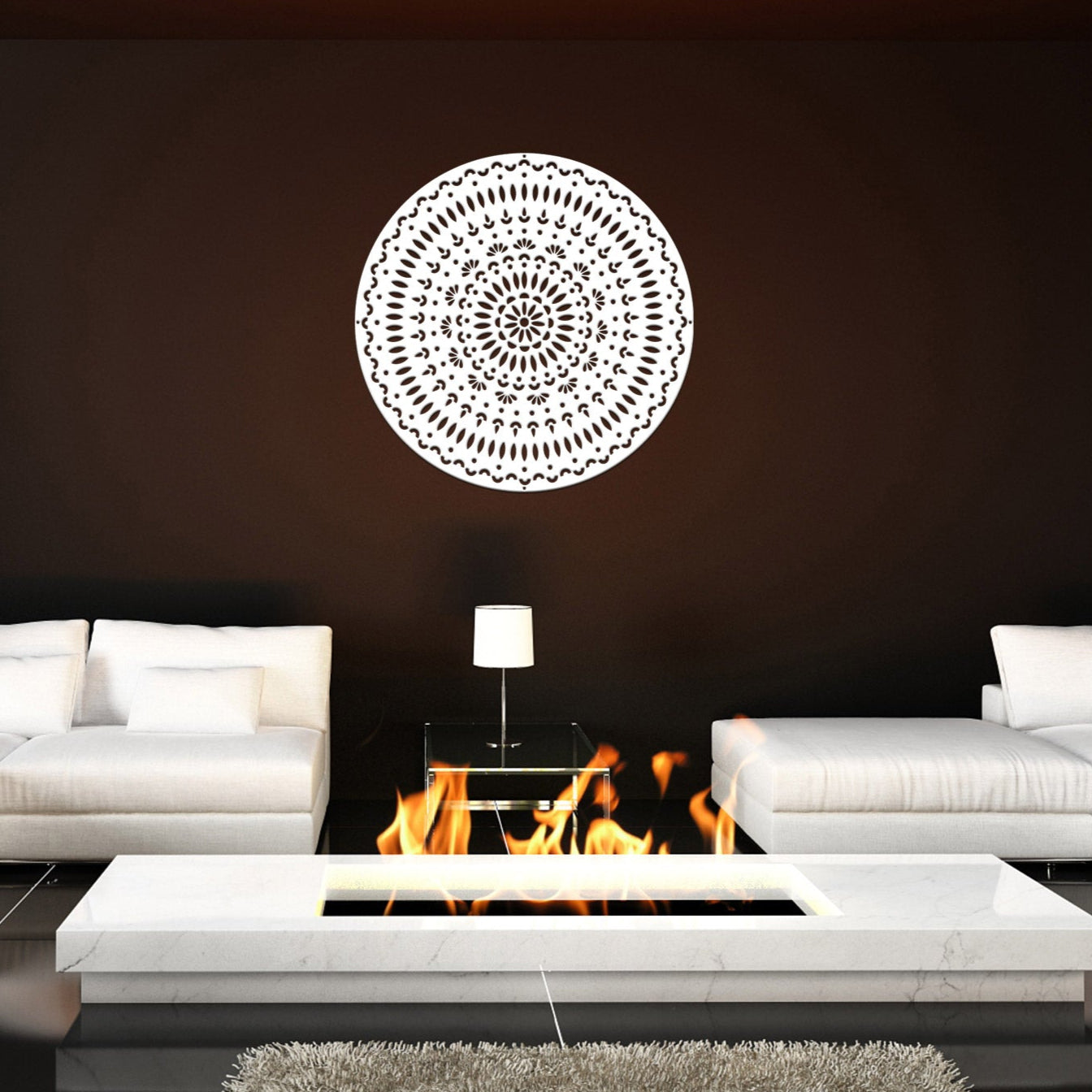 Corten Steel Laser Cut Wall Art - Mandala Tri-Vima