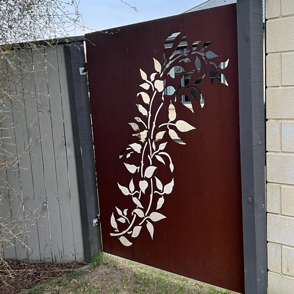 Pedestrian Gates  - Birds I Corten Steel & Powder Coated Aluminium