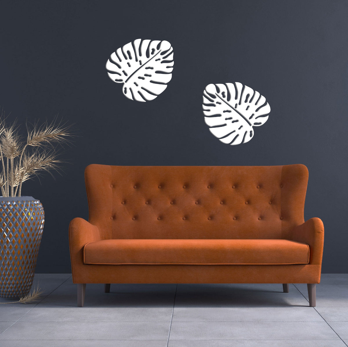 Outdoor Weathering Steel Garden Art - Monstera Leaf