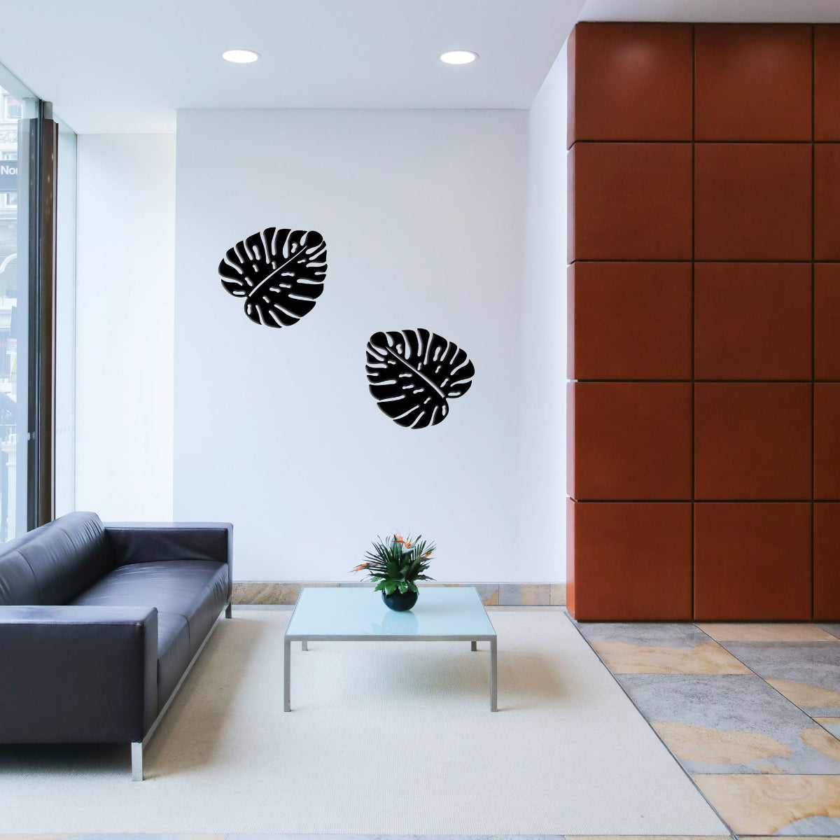 Outdoor Weathering Steel Garden Art - Monstera Leaf