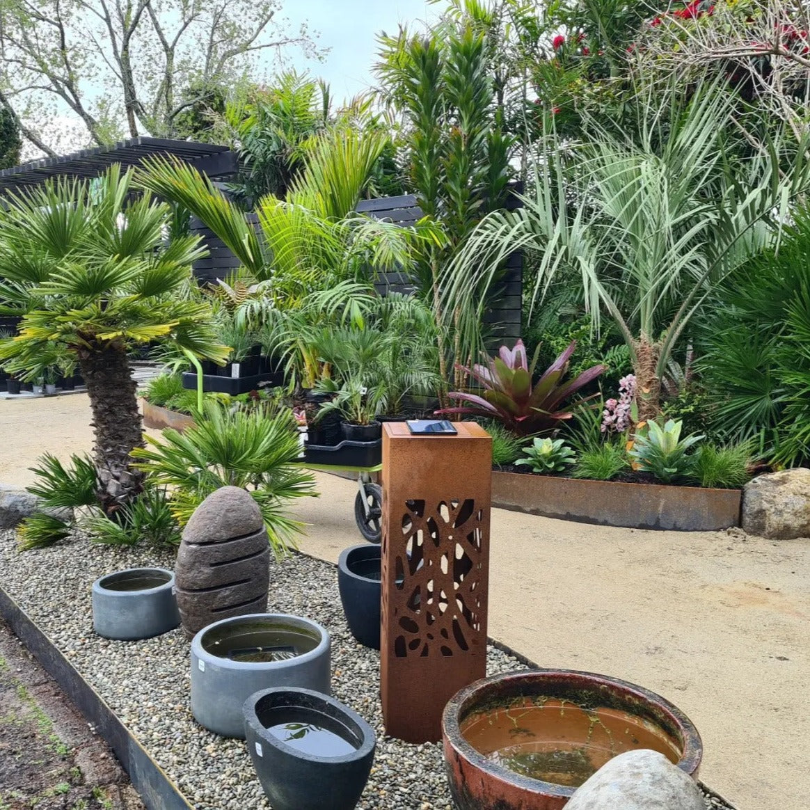 CortenAura Corten Steel Garden Pillar - The Net