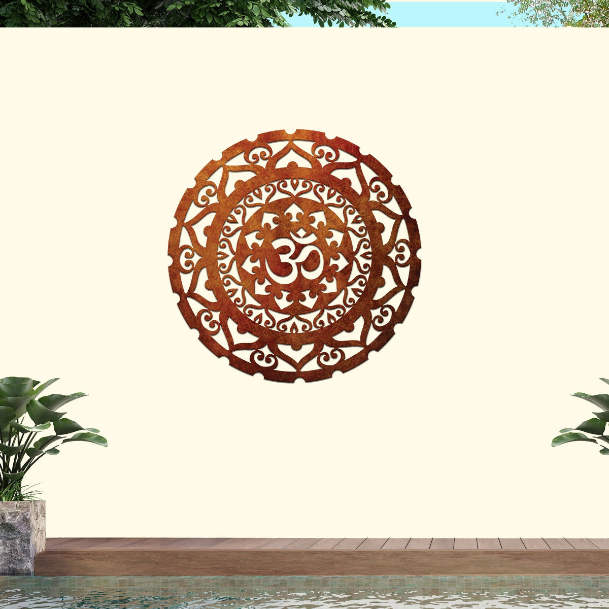 OM Surya Mandala  - Laser Cut Metal Wall Feature