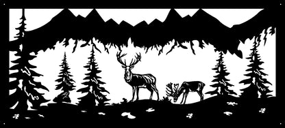 Corten Steel Laser Cut Wall Art - Alpine View