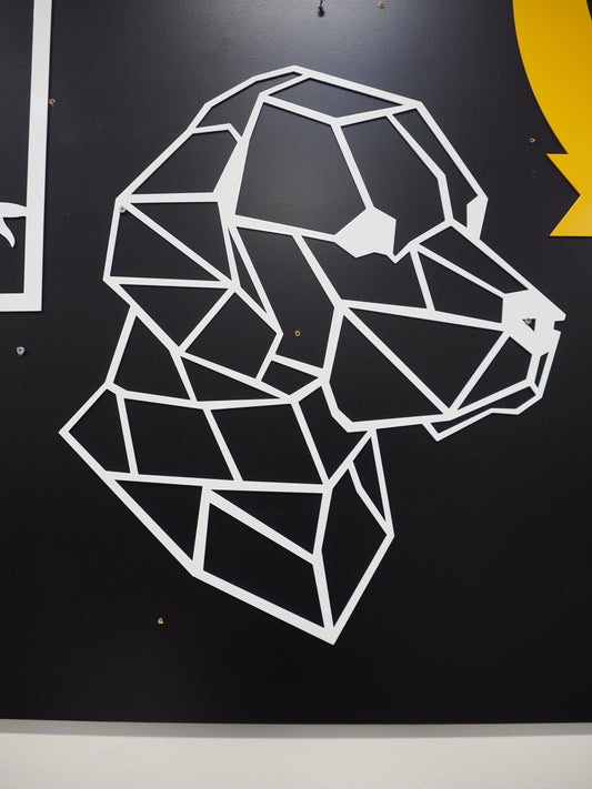 Powder Coated Geometric Dog Face - Wall Art (Clearance)