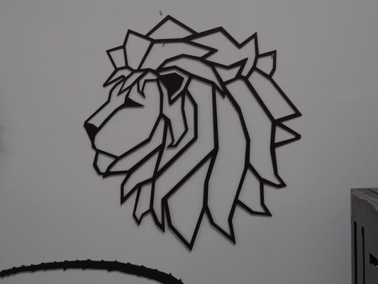 Powder Coated Geometric Lion - Wall Art (Clearance)