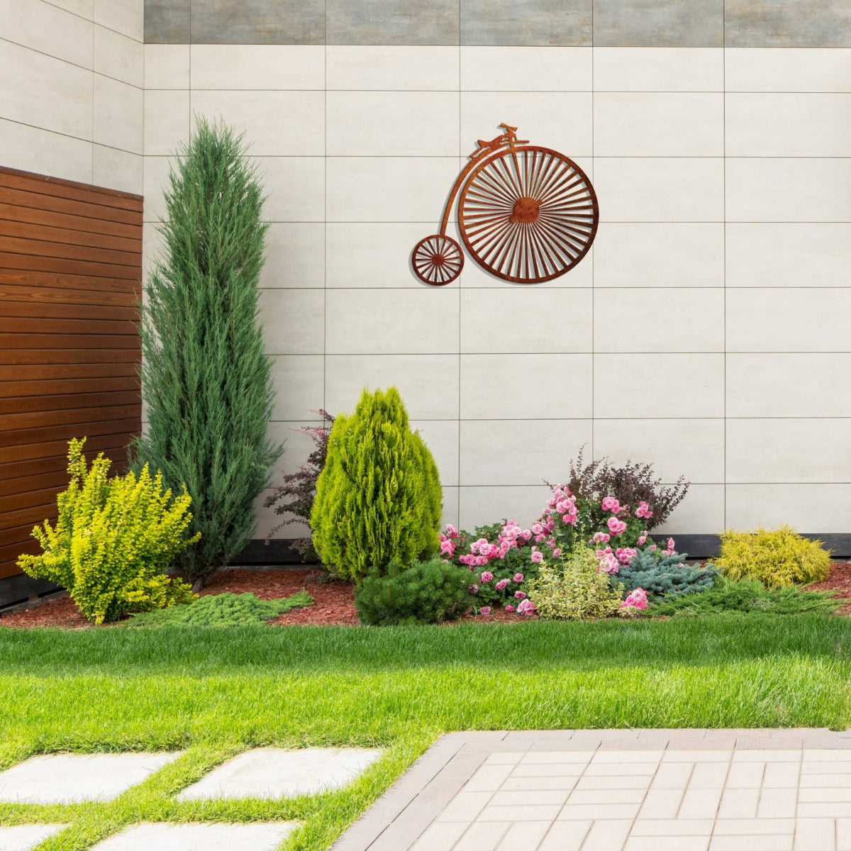Corten Steel Penny Farthing - Metal Wall Art