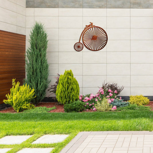 Corten Steel Penny Farthing - Metal Wall Art