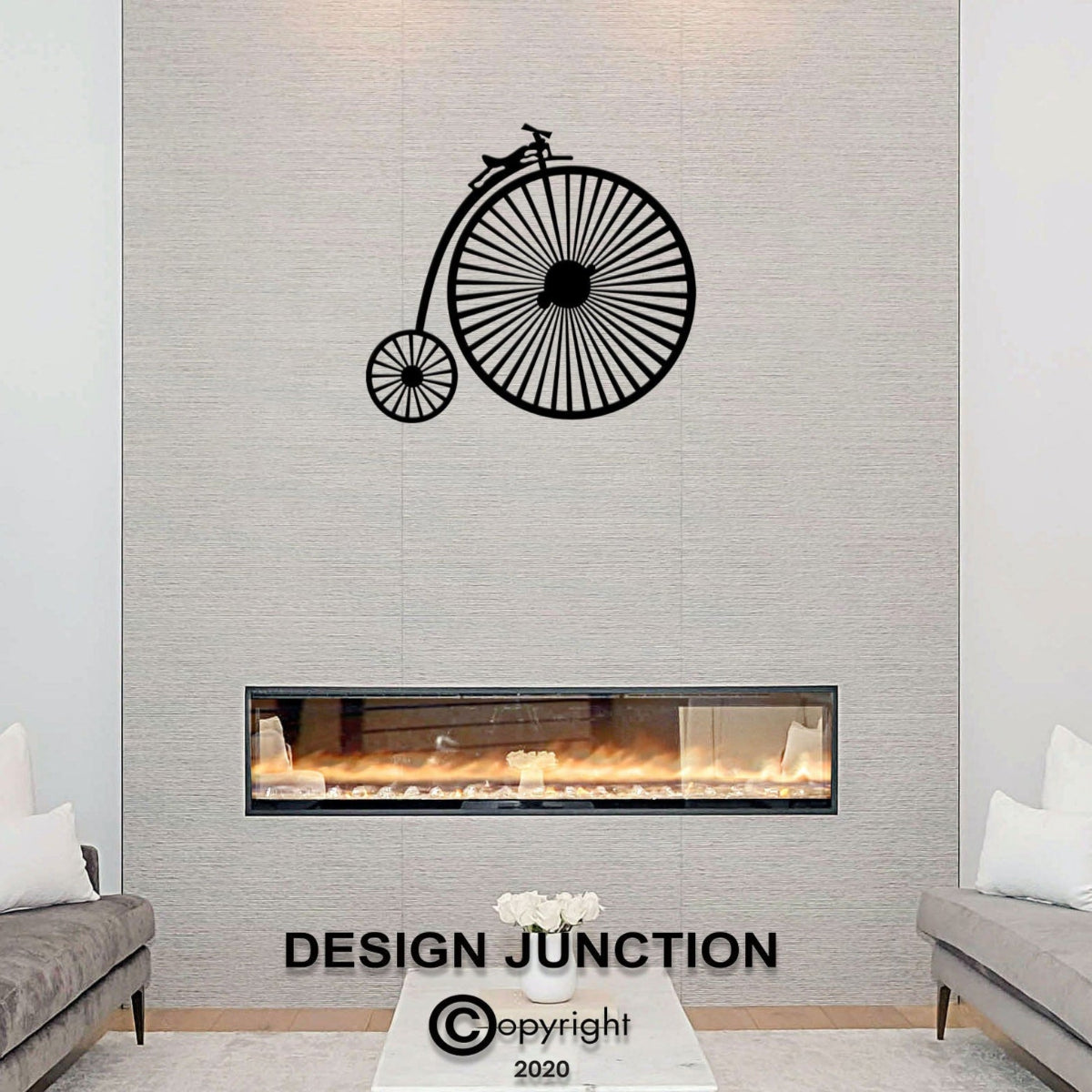 Corten Steel Penny Farthing - Metal Wall Art