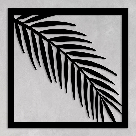 Squared Collection Palm Leaf Metal Art -  ** Clearance **