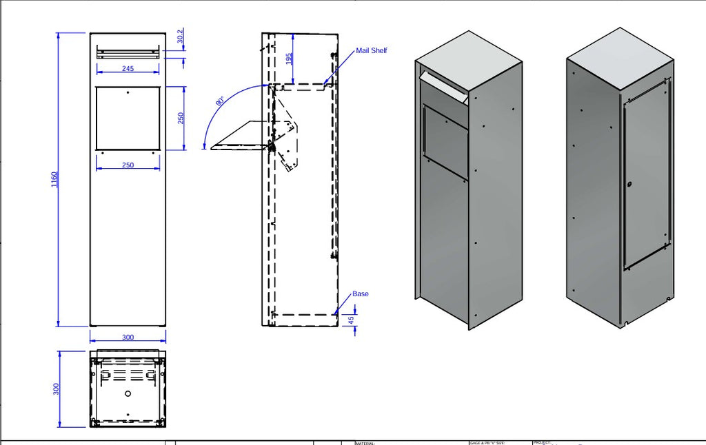 * NEW * Slimline Parcel Guard - Free Standing Parcel Drop Box Letterbox