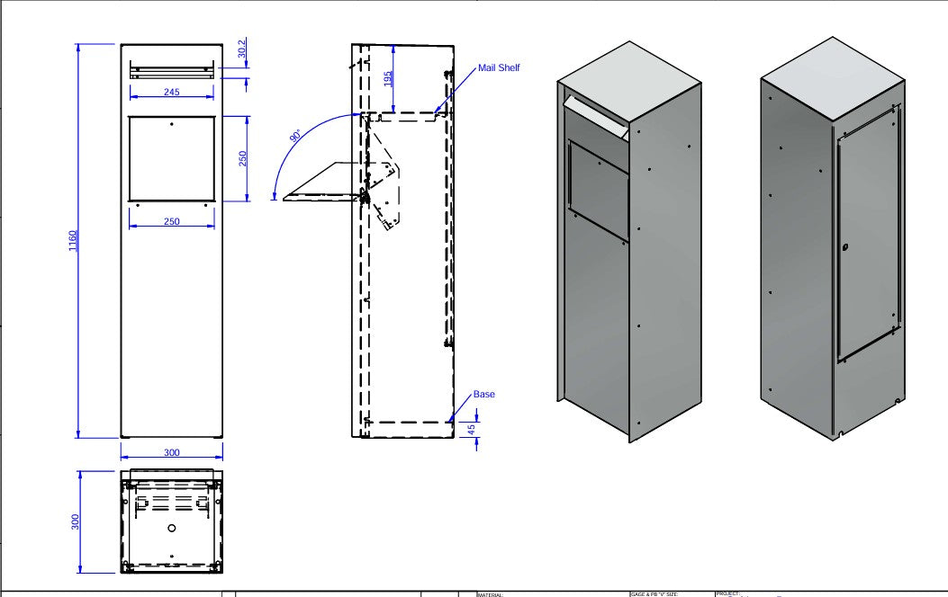 * NEW * Slimline Parcel Guard - Free Standing Parcel Drop Box Letterbox
