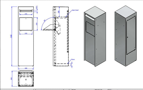 * NEW * Slimline Parcel Guard - Free Standing Parcel Drop Box Letterbox