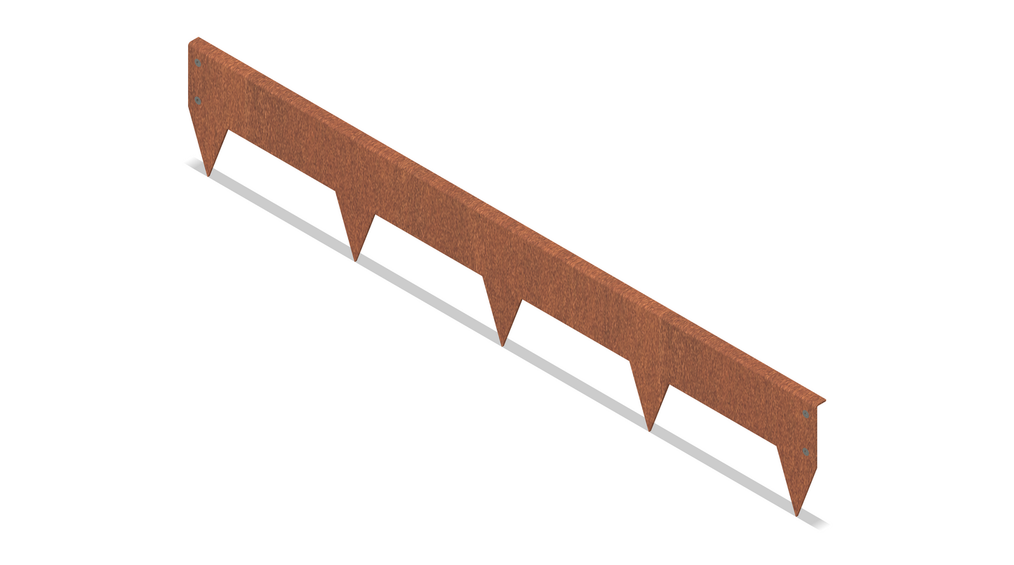100 mm TerraEdge Rigid Corten Steel Garden Edging