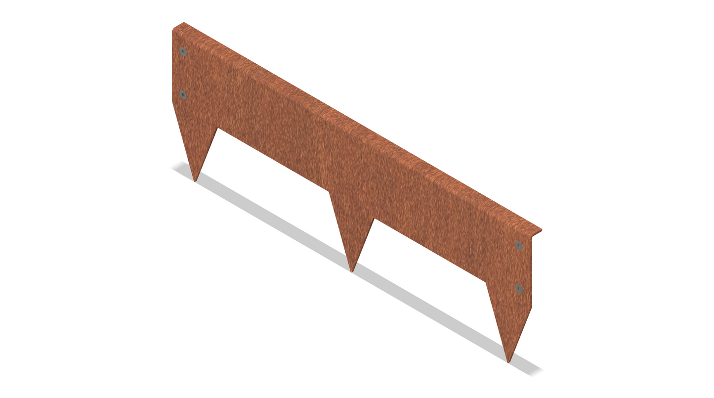 100 mm TerraEdge Rigid Corten Steel Garden Edging