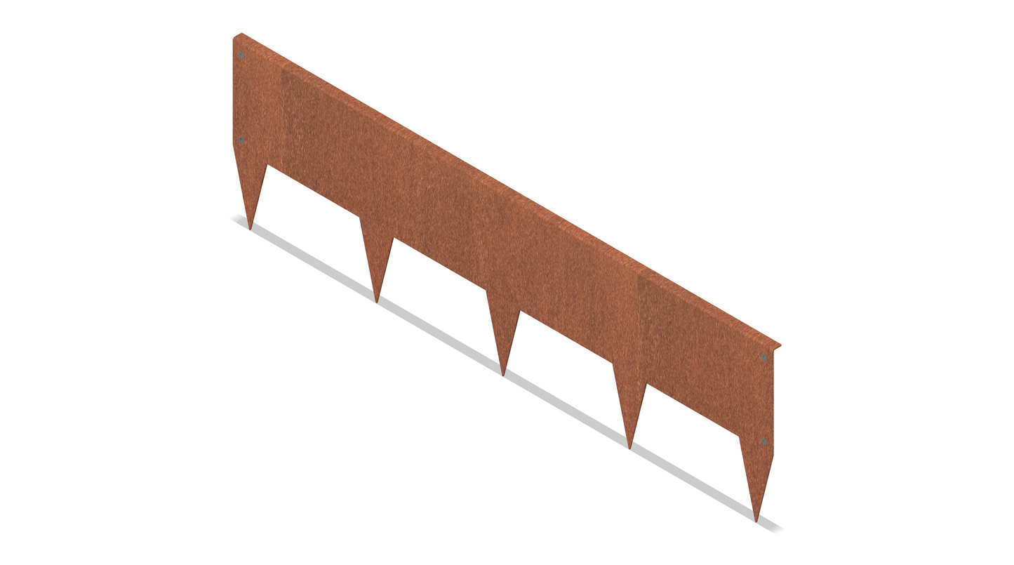 200 mm TerraEdge Rigid Corten Steel Garden Edging