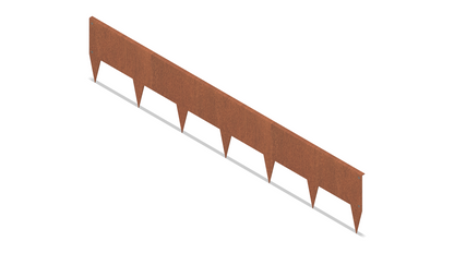 200 mm TerraEdge Rigid Corten Steel Garden Edging