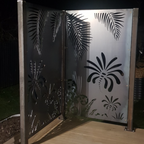 Decorative Garden Art & Privacy Screen- Koru with Palm