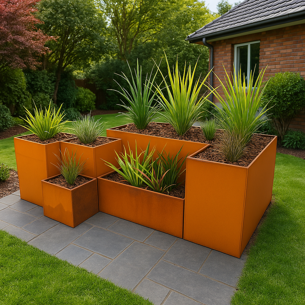 Slimline Kitset Crten Steel Planter Boxes