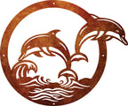 Splashing-Dolphins Corten Wall_Art
