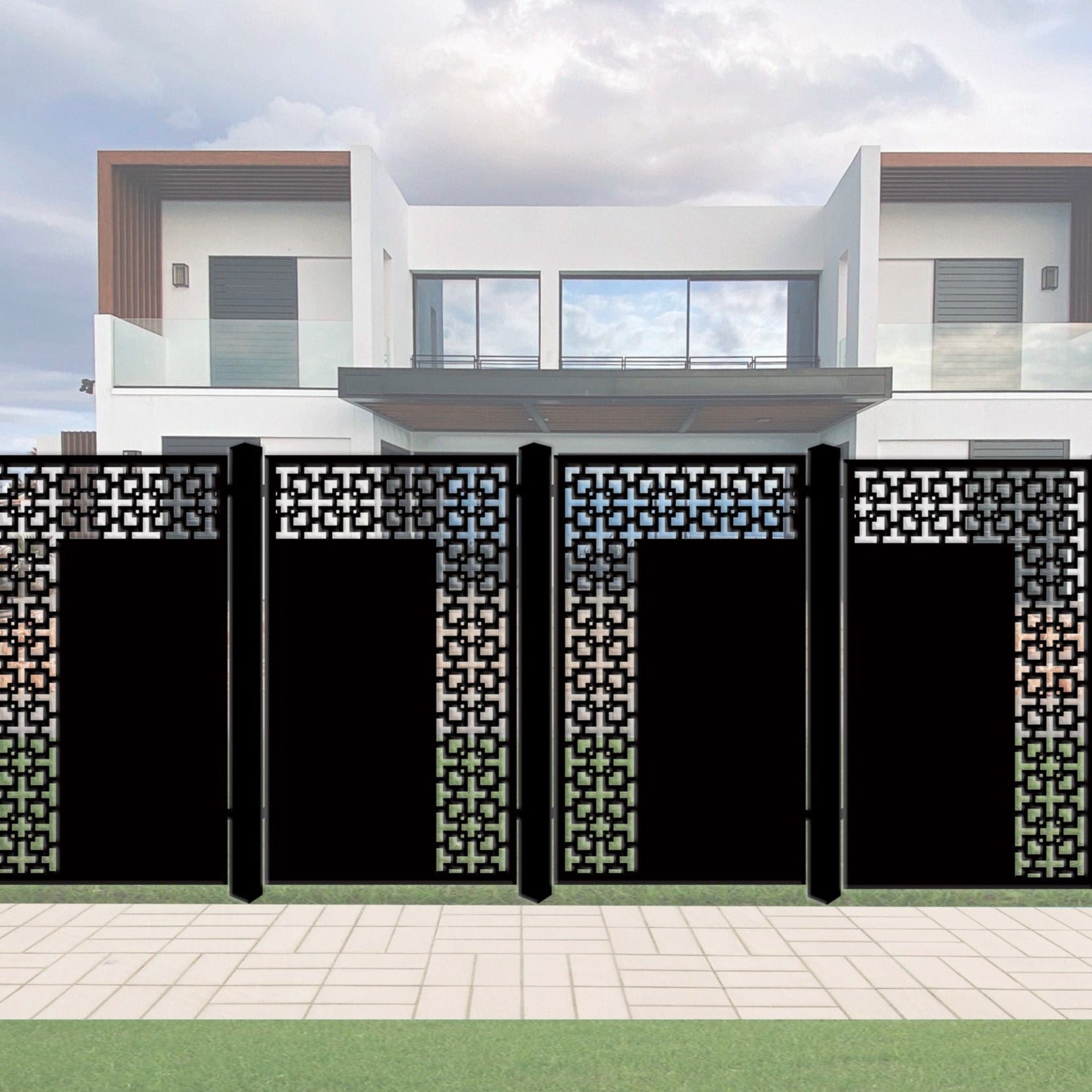Combination Fence Panel  - Square in Square