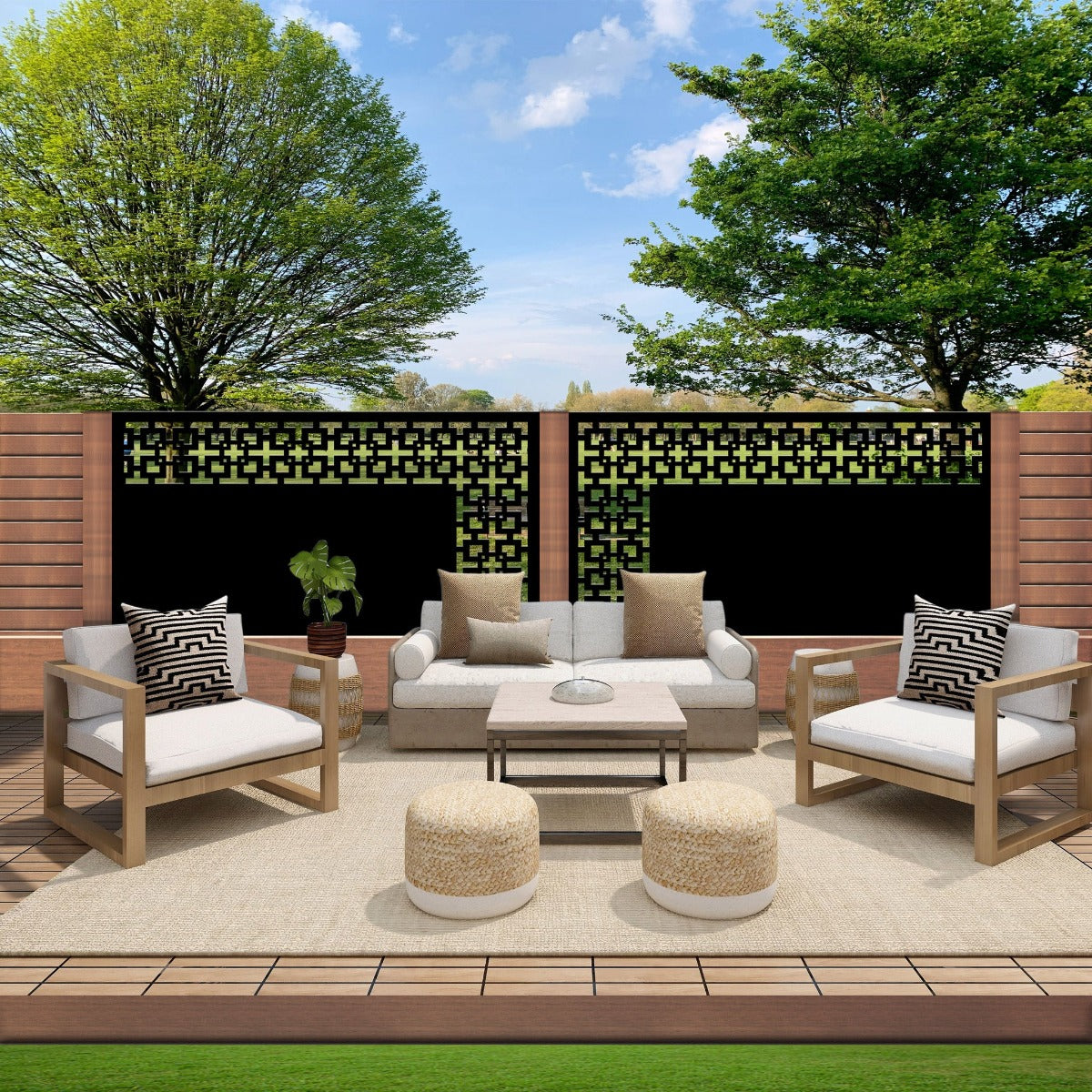 Combination Fence Panel  - Square in Square
