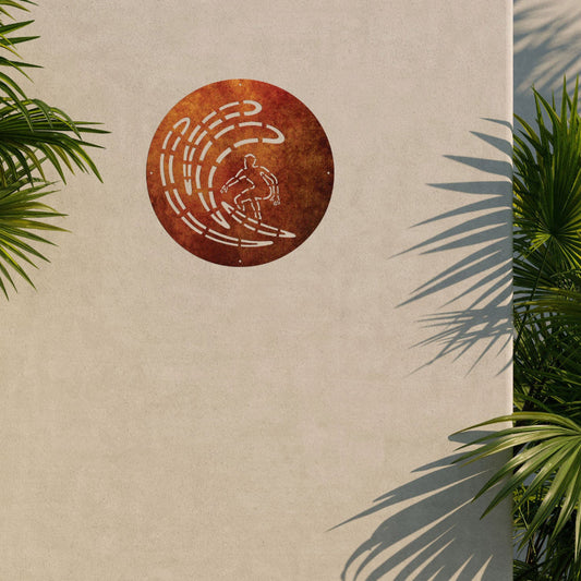 Surfing Corten Steel Wall Art