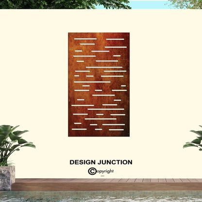 Corten Steel & Aluminium Fence Panel - Horizontal Lines