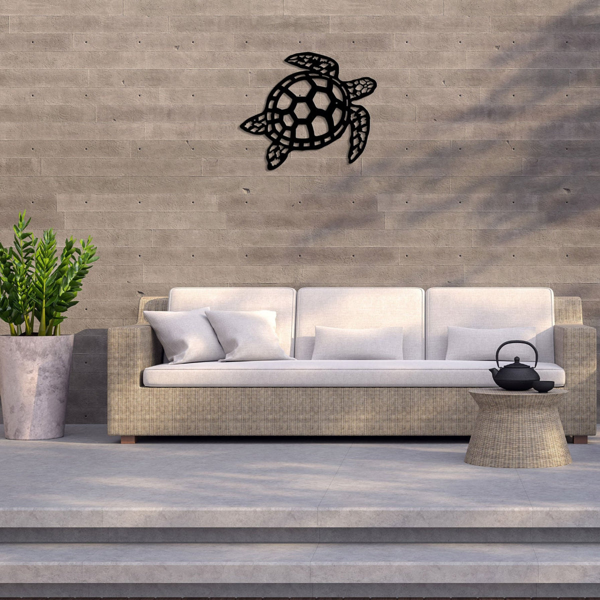 The Sea Turtle Matt Black wall Art