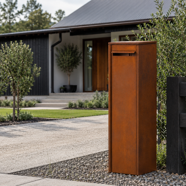 *New* Titan Corten – Architectural Pillar Letterbox