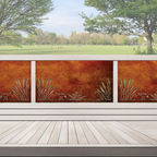 Toe Toe With Pukeko - Kiwi Bush Collection of Balustrades ( 1735 x 1100 mm )