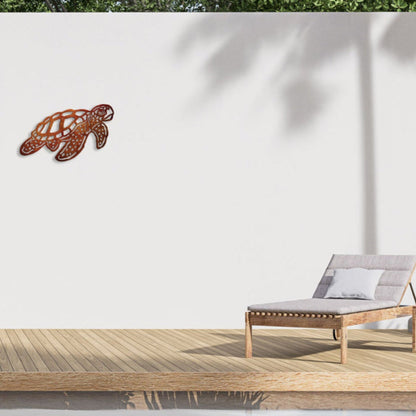 Turtle Tide Corten Steel Wall Art