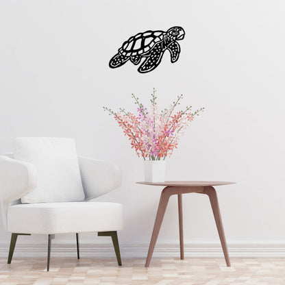 Turtle Tide Matt Black Wall Art