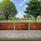 Corten Steel Or Aluminium Fence Panel / Balustrade - Vertical Square Trim