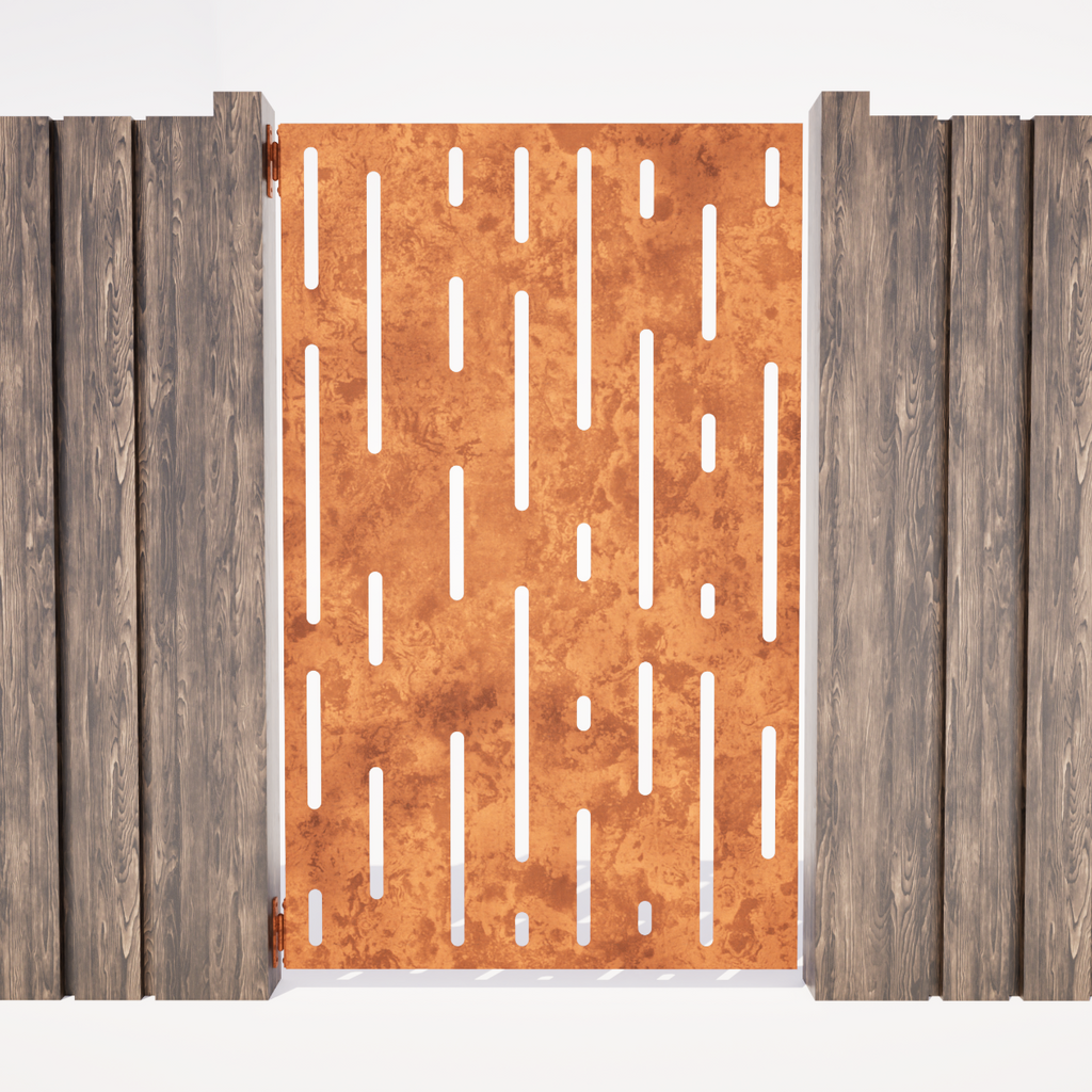 Garden Gates  - Vertical Lines I Corten Steel Or Powder Coated Aluminium