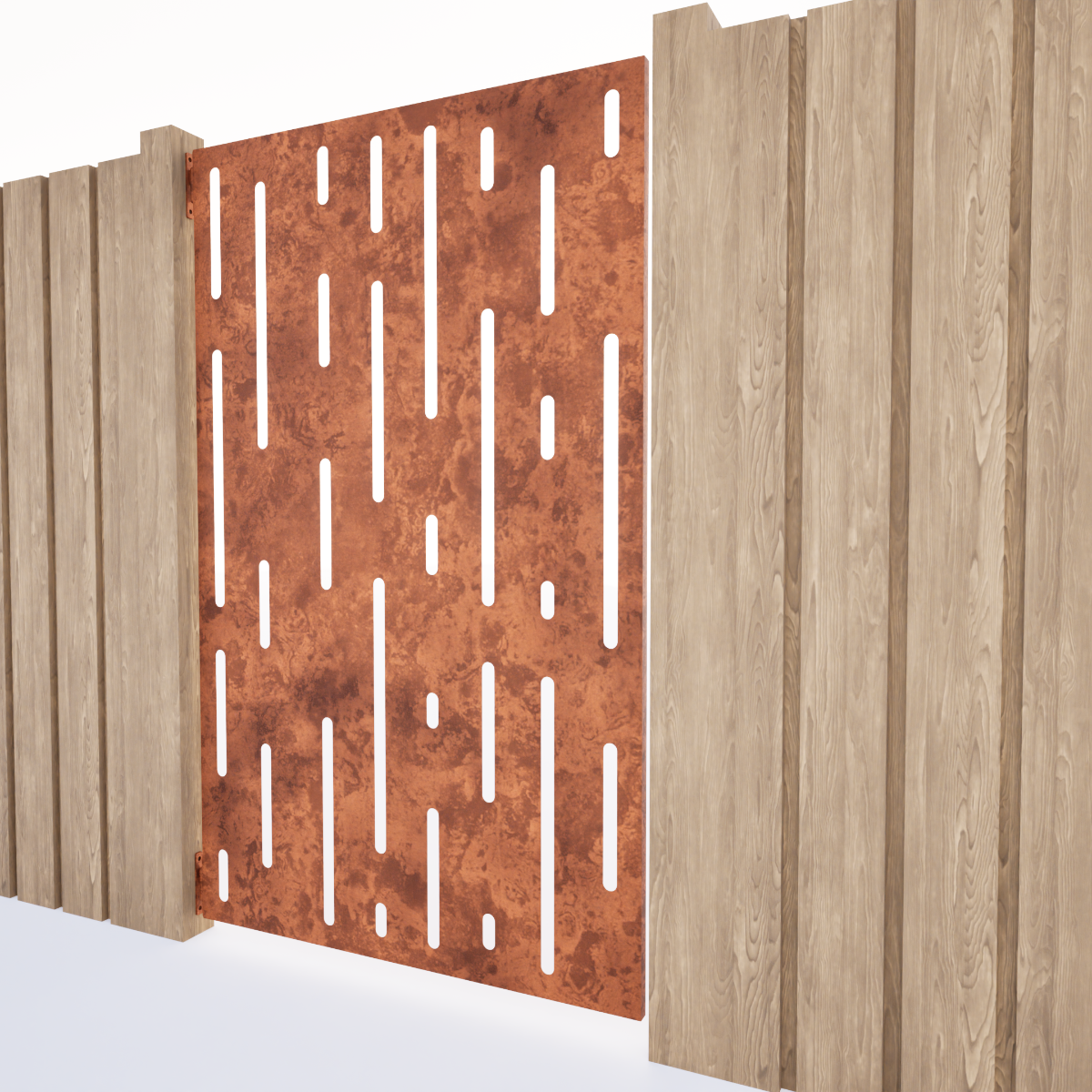 Garden Gates  - Vertical Lines I Corten Steel Or Powder Coated Aluminium
