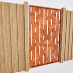 Garden Gates  - Vertical Lines I Corten Steel Or Powder Coated Aluminium