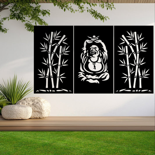 Corten Steel Architectural Art (3 Panel Set) - Vitarka