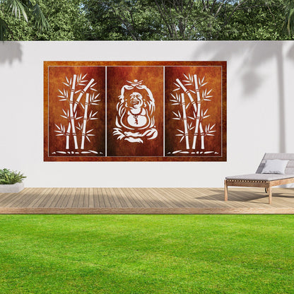 Corten Steel Architectural Art (3 Panel Set) - Vitarka