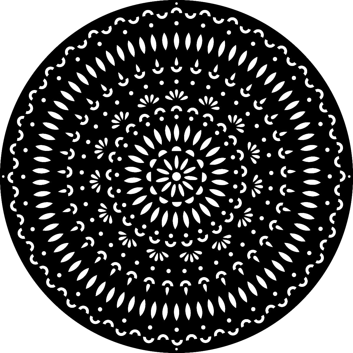black laser cut wall art Mandala
