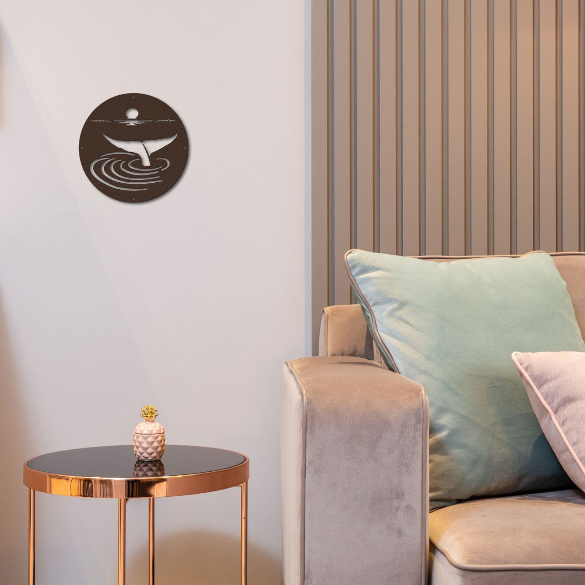 Whale-Tail-Burnished-Copper Wall Art