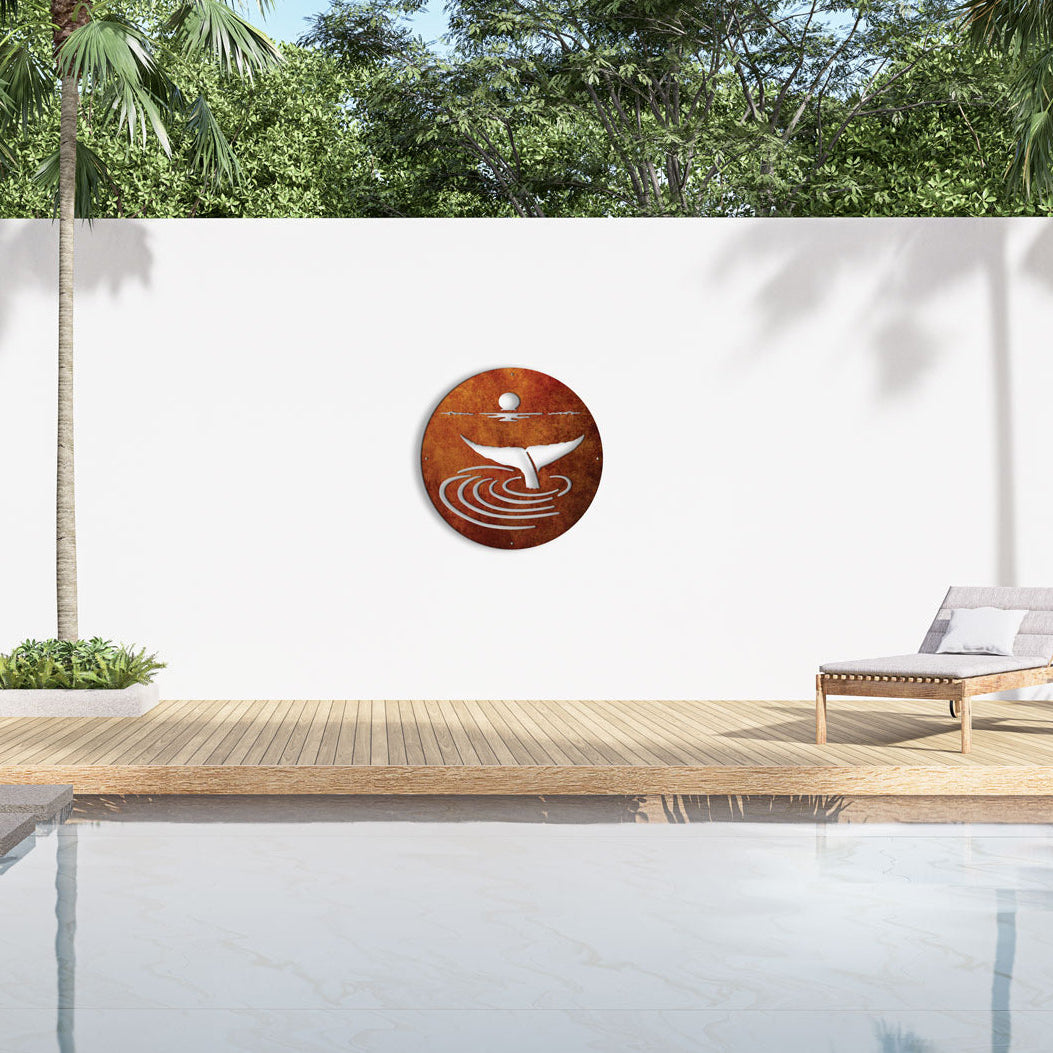 Whale Tail Corten Steel Wall Art