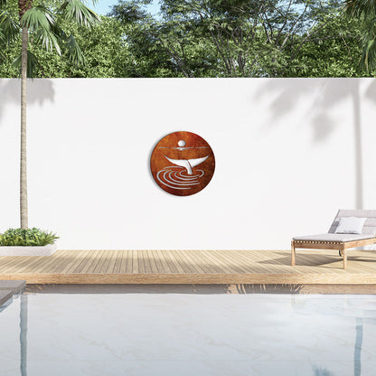 Whale Tail Corten Steel Wall Art