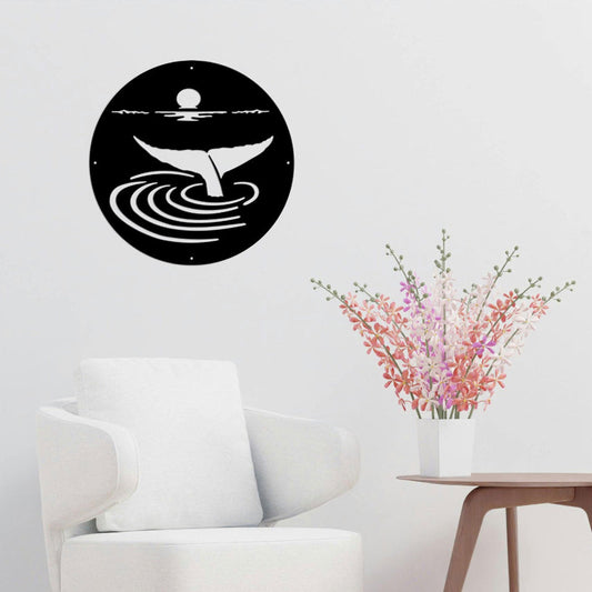 Whale Tail Matt Black Wall Art