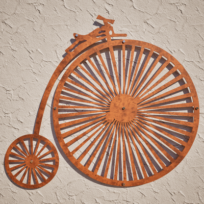 Corten Steel Penny Farthing - Metal Wall Art