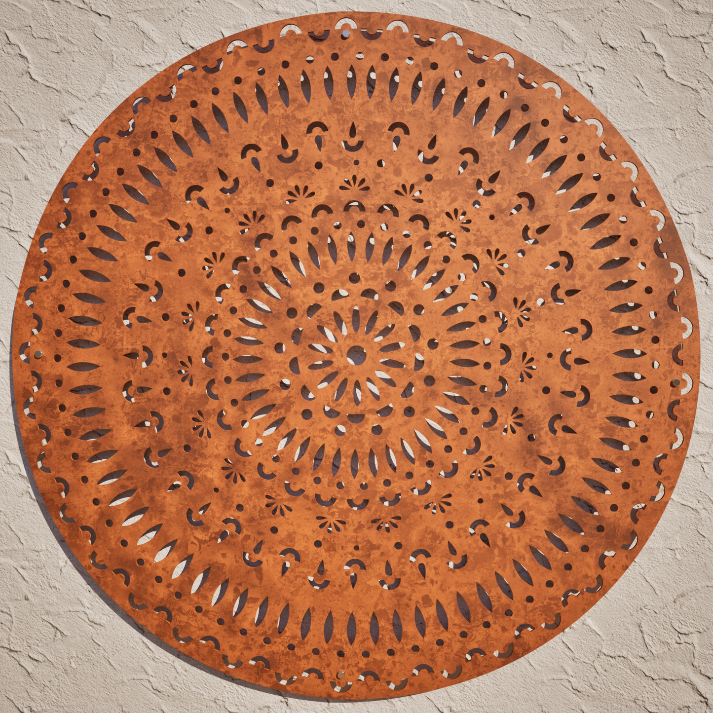 Corten Steel Laser Cut Wall Art - Mandala Tri-Vima