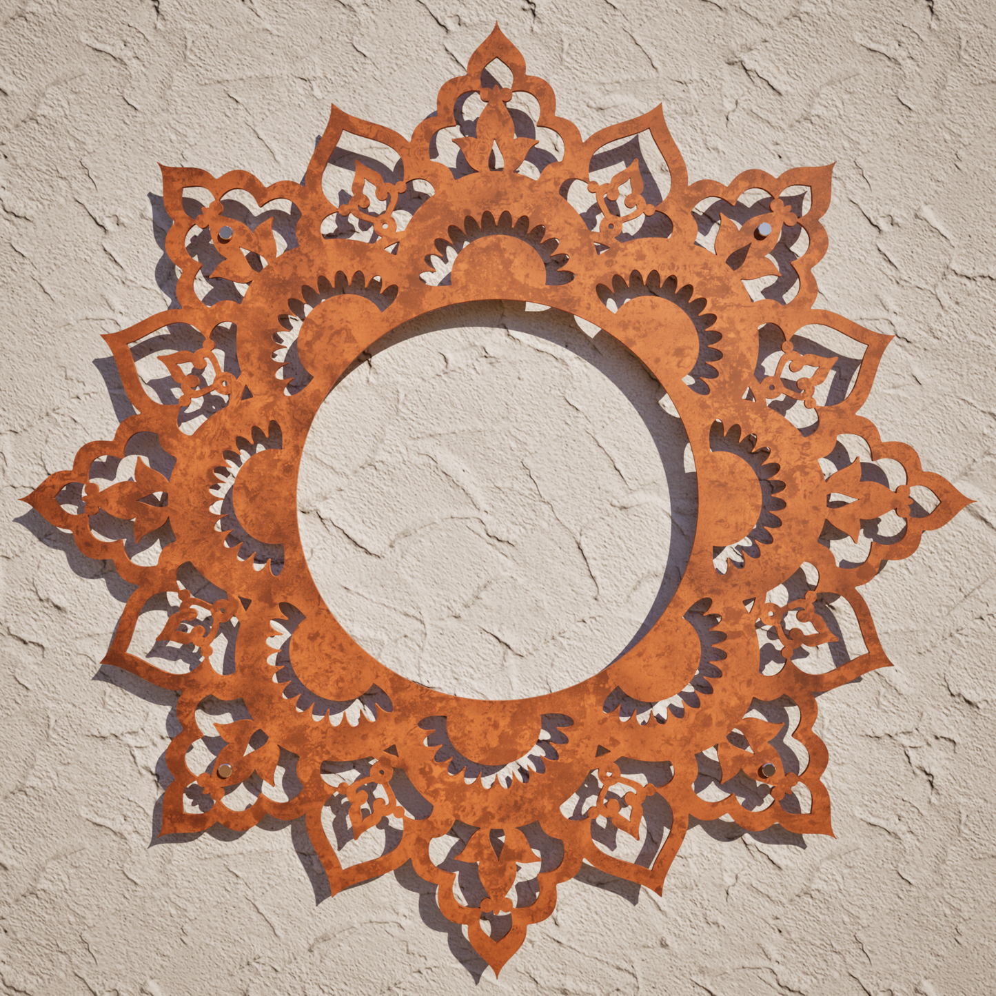 Corten Steel Star Mandala 04 - Laser Cut Outdoor Metal Art