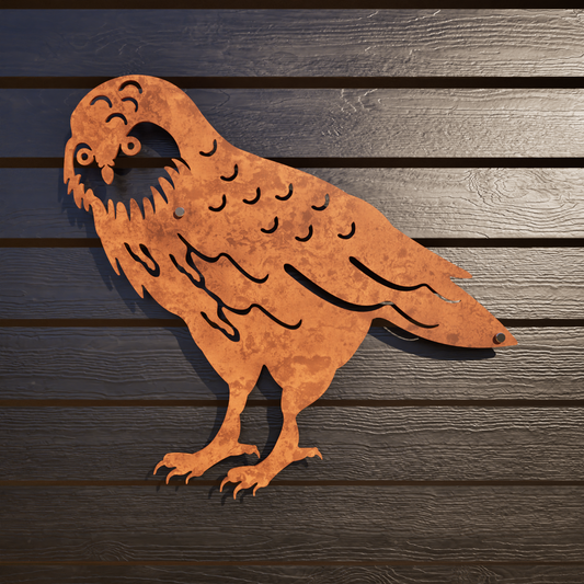 Corten Steel outdoor Wall Art : Kakapo